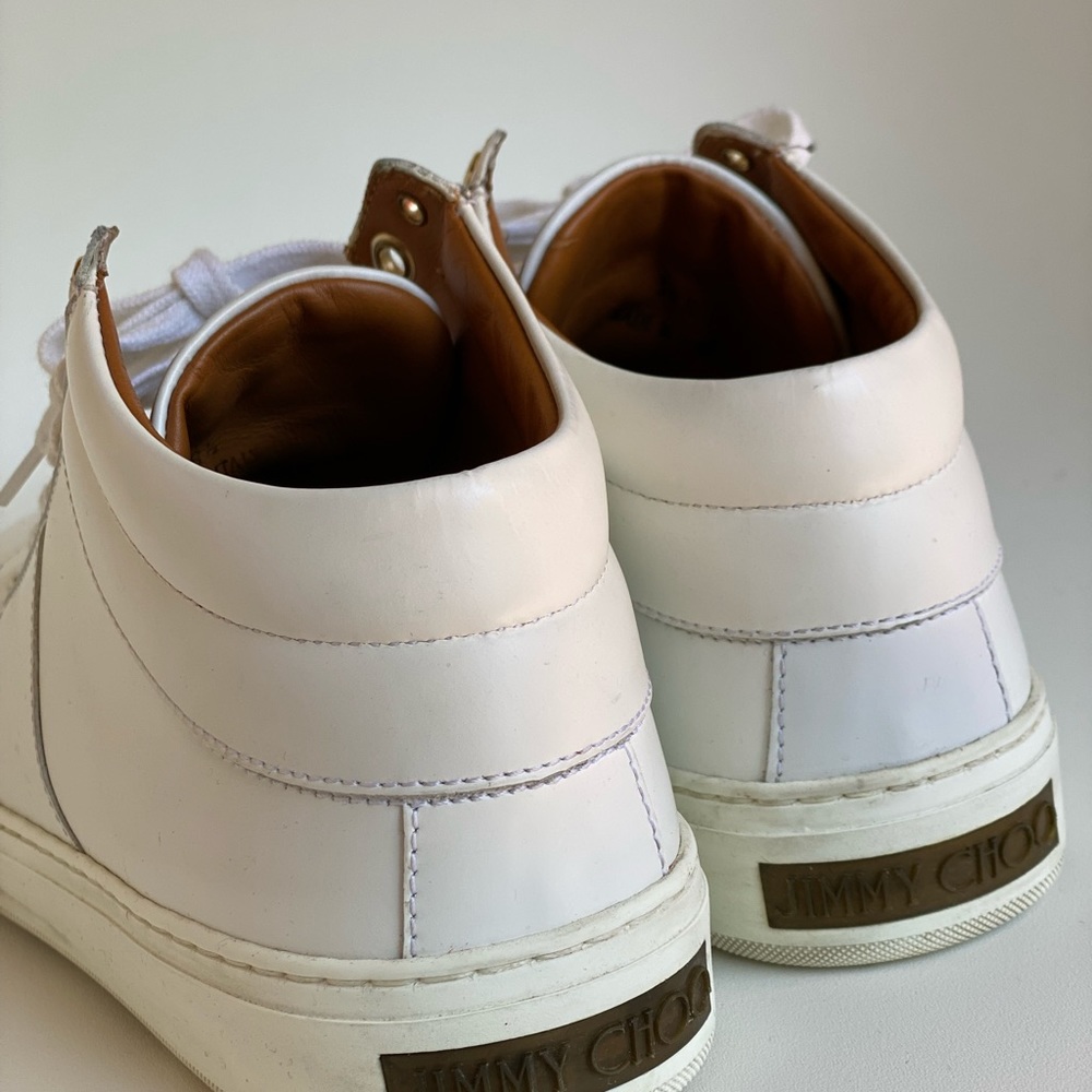 Jimmy Choo Women’s White Sneaker 38.5 - Picture 3 of 7